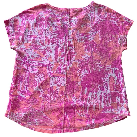 Lilly Pulitzer Duval Top Linen Pink Cheeky Melon Rule Breakers Size XS - Picture 6 of 8